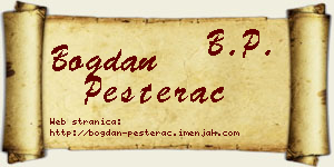 Bogdan Pešterac vizit kartica